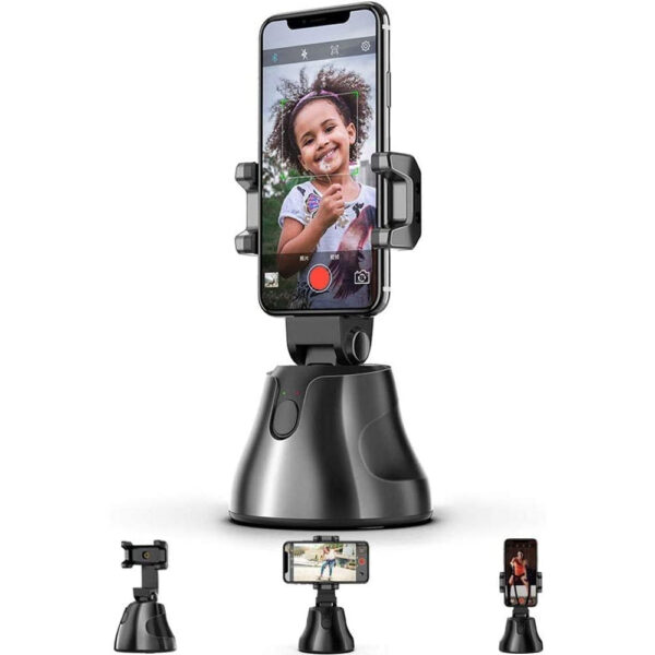 AUSHA® SmartCapture 360° Swivel and Rotating Facial and Object Motion Tracking + Smartphone Mount/Holder, Tripod and Extendable Selfie Stick (Apai Genie)