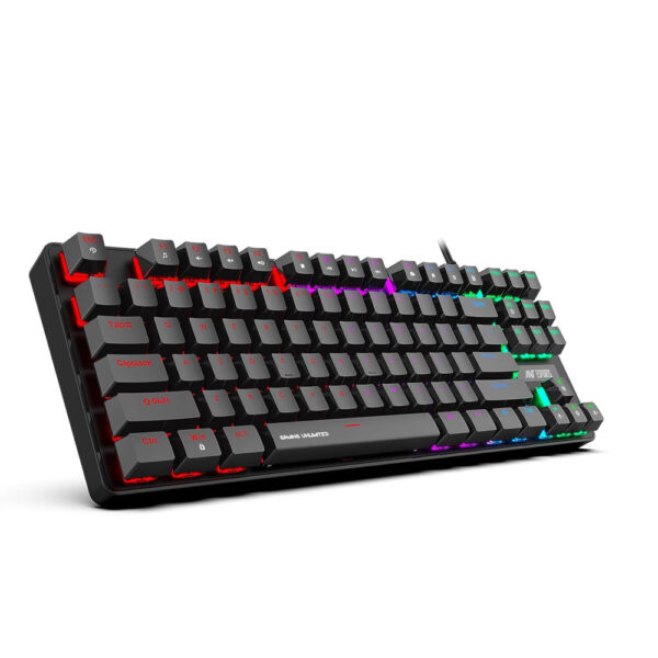 Ant Esports Gaming Keyboard MK1000 TKL Mechanical Multicolor LED Backlit Wired -Black with Outemu RED Switch