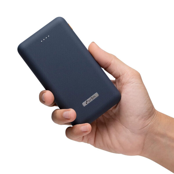 URBN 20000 mAh Li-Polymer Ultra Compact Power Bank | 12W Fast Charge | Dual USB Output | Type C & Micro Input Only | Pocket Size | Made in India (Blue)